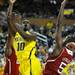 Michigan junior Tim Hardaway Jr. looks to shoot through North Carolina defense during the second half at Crisler Center on Tuesday night. Melanie Maxwell I AnnArbor.com